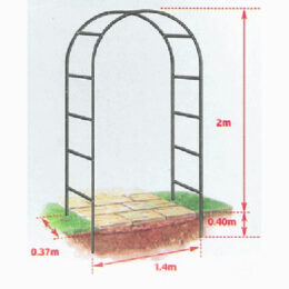 קשת רחבה ממתכת לתמיכת צמחים מטפסים ועיצוב הגינה דגם ורד