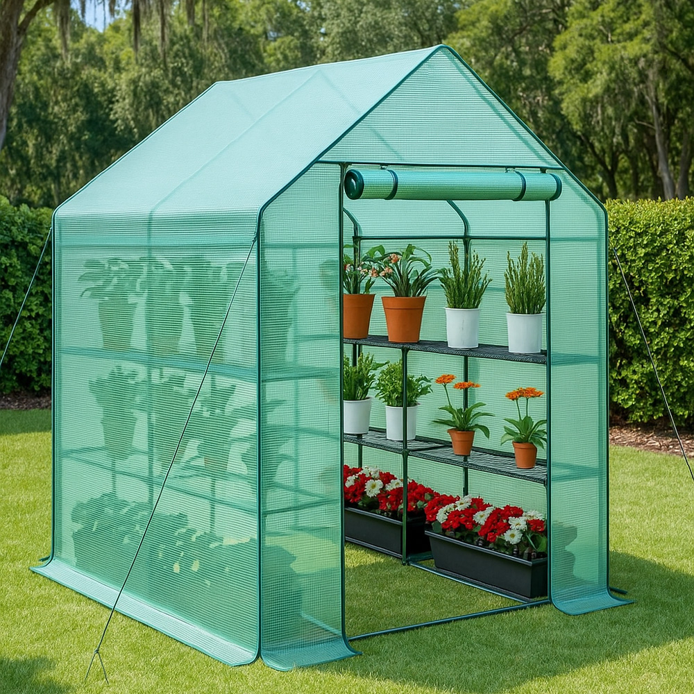 חממה ביתית 143X143 כוללת מדפים וכיסוי דגם 1602 – תמונה 8