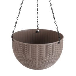 זוג עציצי פלסטיק עם שרשרת תליה דגם 3101185-אפור