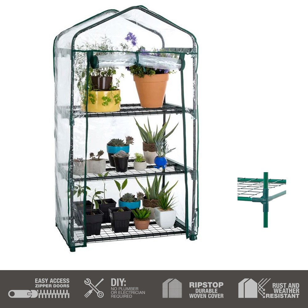 חממה ביתית עומדת 69x128 כוללת מדפים וכיסוי דגם 1602V – תמונה 6