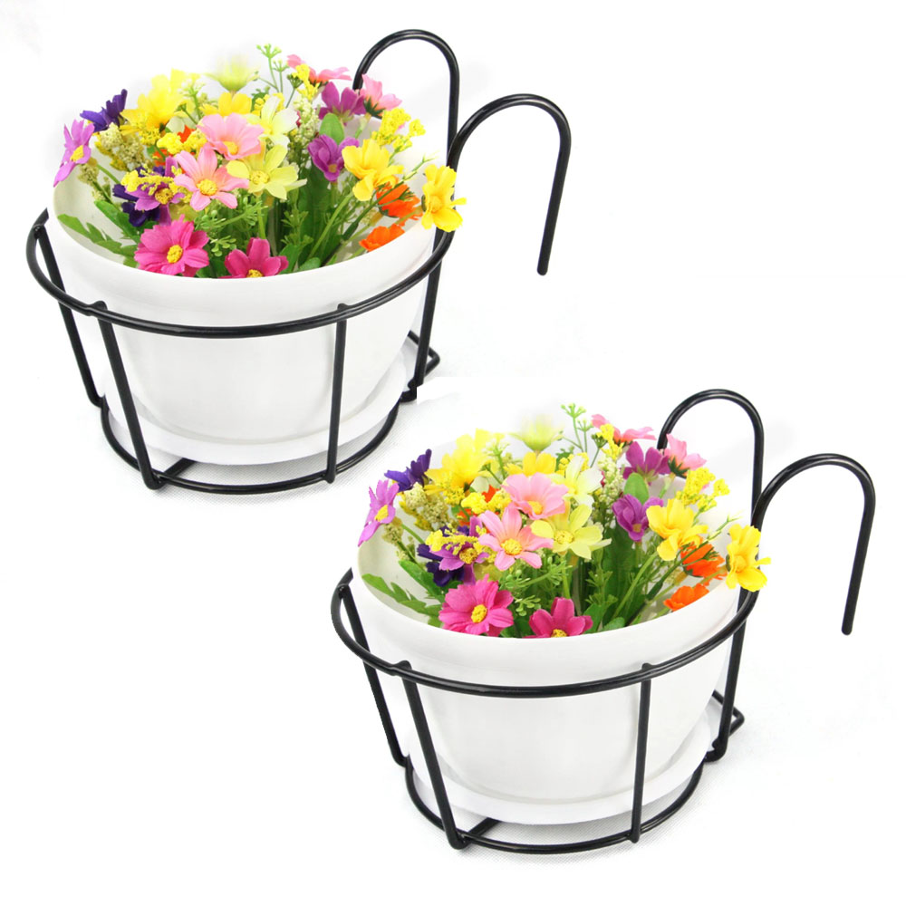 סט 2 מחזיקי עציצי תלייה על מעקה דגם 840061