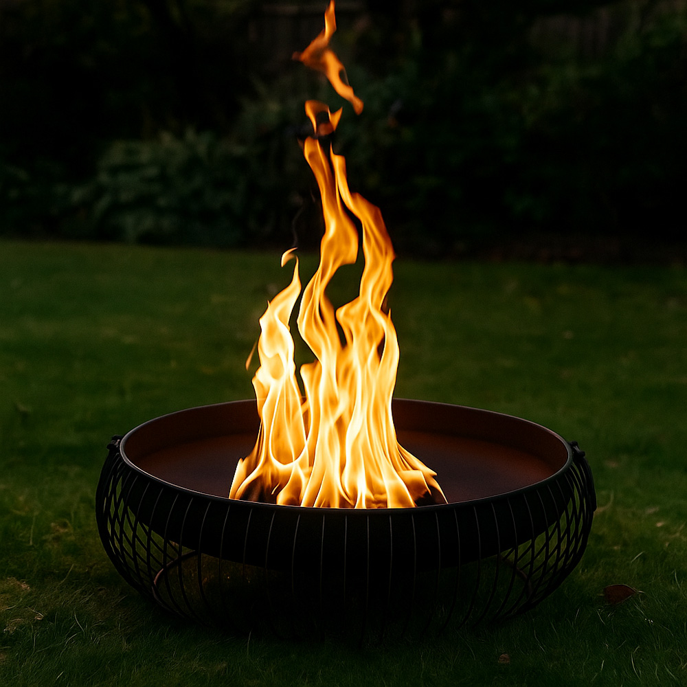 מדורת גן - קערת מדורה מעוצבת בקוטר 80 ס"מ ממתכת לחימום ובישול בגינה דגם 98973 – תמונה 5