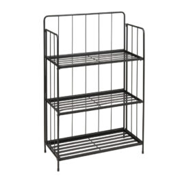 מעמד לעציצים דקורטיבי 3 קומות מברזל בגוון שחור דגם 71000100