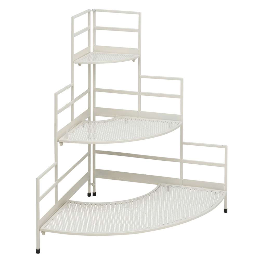 מעמד לעציצים פינתי דקורטיבי 3 קומות מברזל דגם 71000660 – תמונה 2