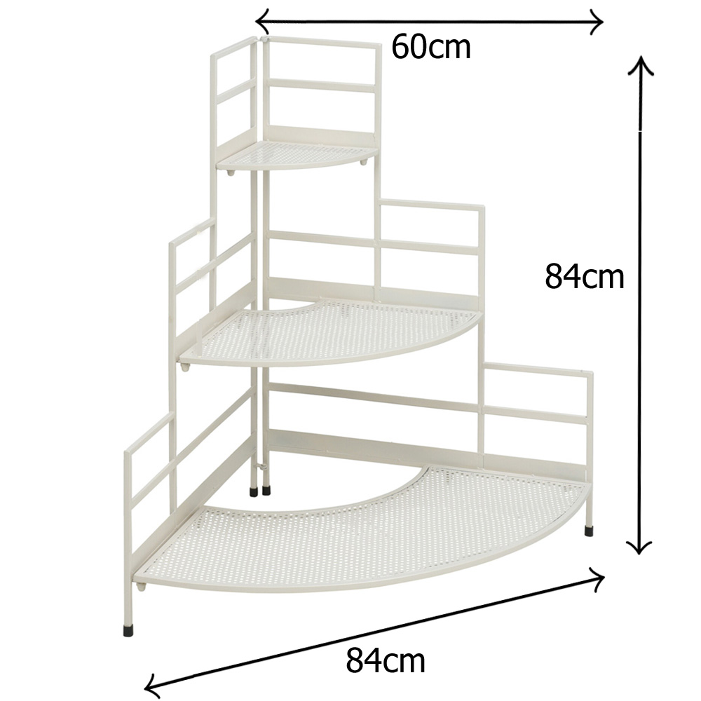 מעמד לעציצים פינתי דקורטיבי 3 קומות מברזל דגם 71000660 – תמונה 3