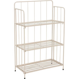 מעמד לעציצים דקורטיבי 3 קומות מברזל בגוון אופוויט דגם 71000670