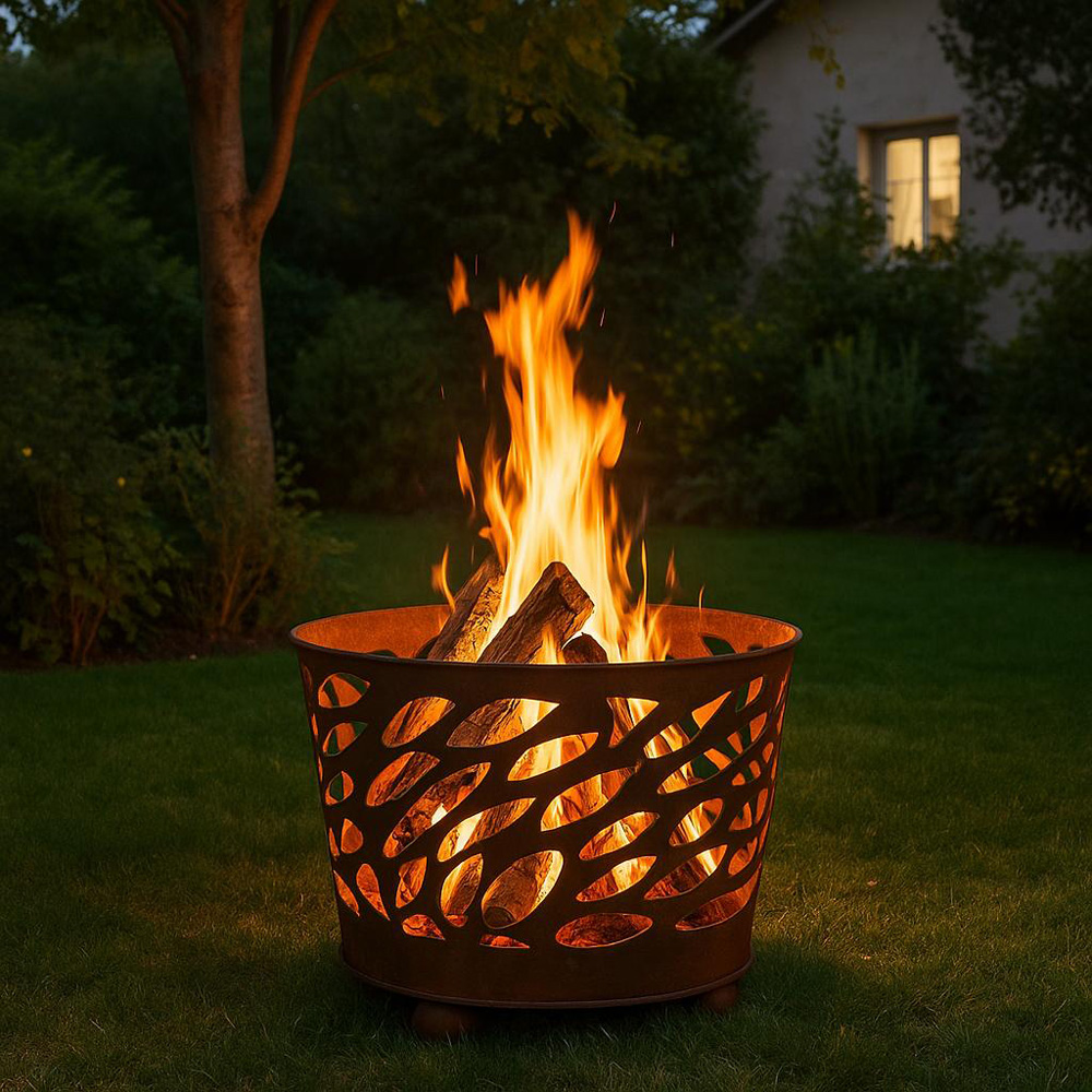 מדורת גן - קערת מדורה 45 ס"מ ממתכת לחימום ובישול בגינה או במרפסת דגם 8000010 – תמונה 4