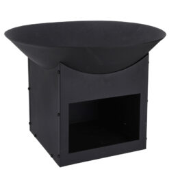 מדורת גן – קערת מדורה 57 ס"מ עם מעמד אחסון ממתכת לחימום ובישול דגם 8000100