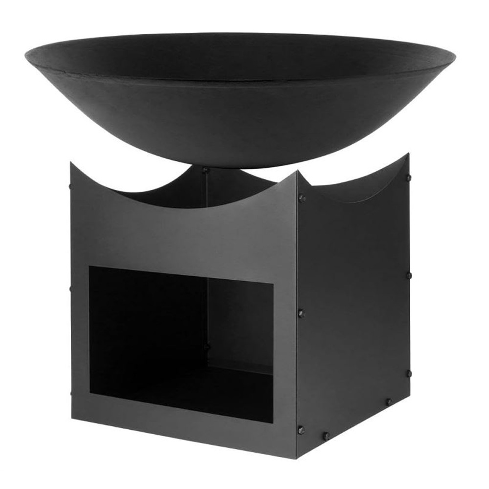 מדורת גן - קערת מדורה 57 ס"מ עם מעמד אחסון ממתכת לחימום ובישול דגם 8000100 – תמונה 3