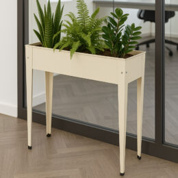 אדנית מתכת על רגליים לגידול ירקות או צמחים דגם 1902 קרם