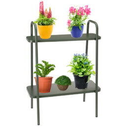 מעמד לעציצים 2 קומות מברזל ירוק דגם 99000550