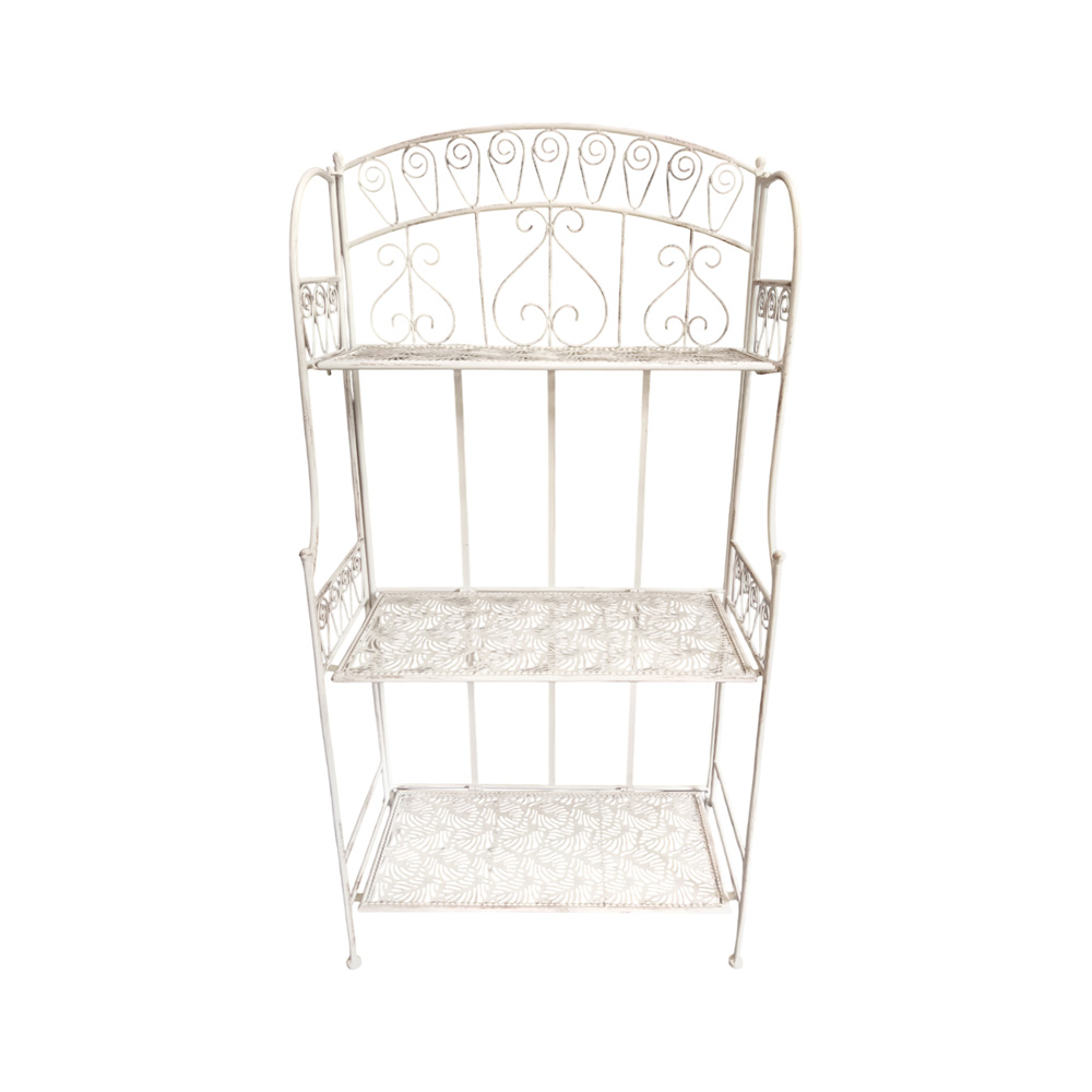 יחידת מדפים - מעמד לעציצים 3 קומות מברזל בעיצוב וינטאג' דגם 9004 – תמונה 7