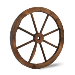 גלגל נוי מעץ בקוטר 60 ס"מ לעיצוב הגינה גוון עץ דגם 1001-C-WOOD