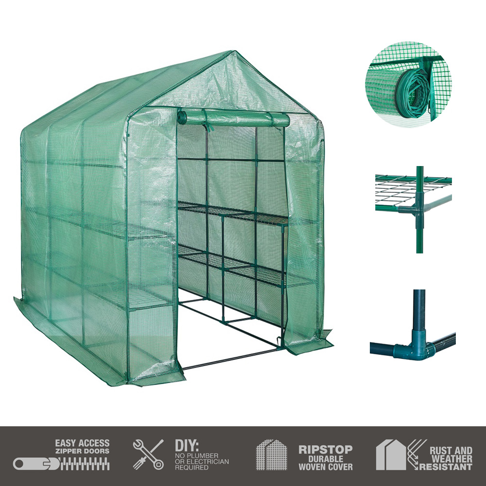 חממה ביתית 143x213 כוללת מדפים וכיסוי דגם 1610 – תמונה 8