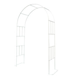 קשת רחבה ממתכת 146 ס"מ עם בסיסי צד לתמיכת צמחים מטפסים דגם אורנית