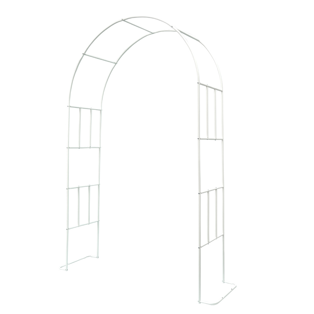 קשת רחבה ממתכת 146 ס"מ עם בסיסי צד לתמיכת צמחים מטפסים דגם אורנית – תמונה 2