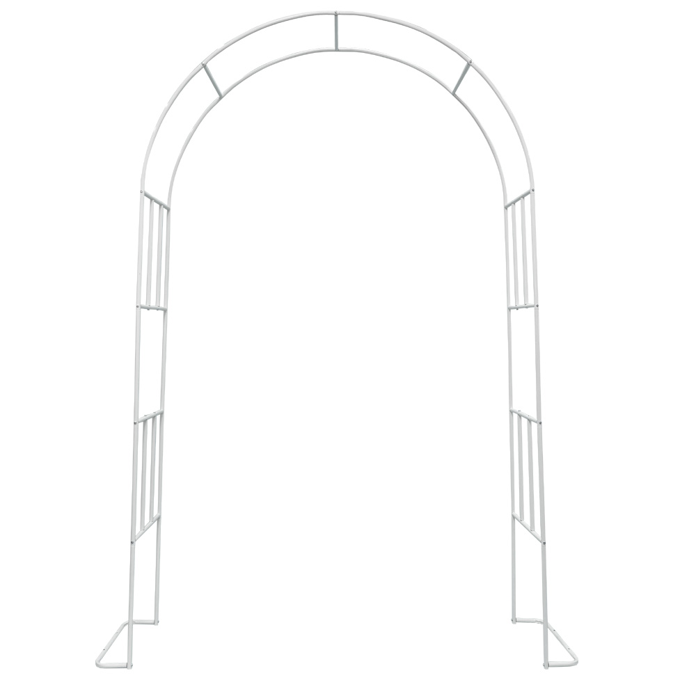 קשת רחבה ממתכת 146 ס"מ עם בסיסי צד לתמיכת צמחים מטפסים דגם אורנית – תמונה 7