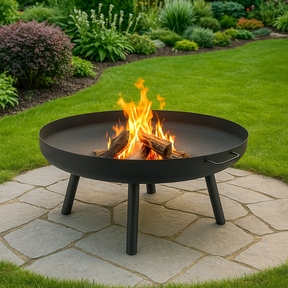 מדורת גן - קערת מדורה 100 ס"מ ממתכת לחימום ובישול בגינה דגם 99555 – תמונה 2