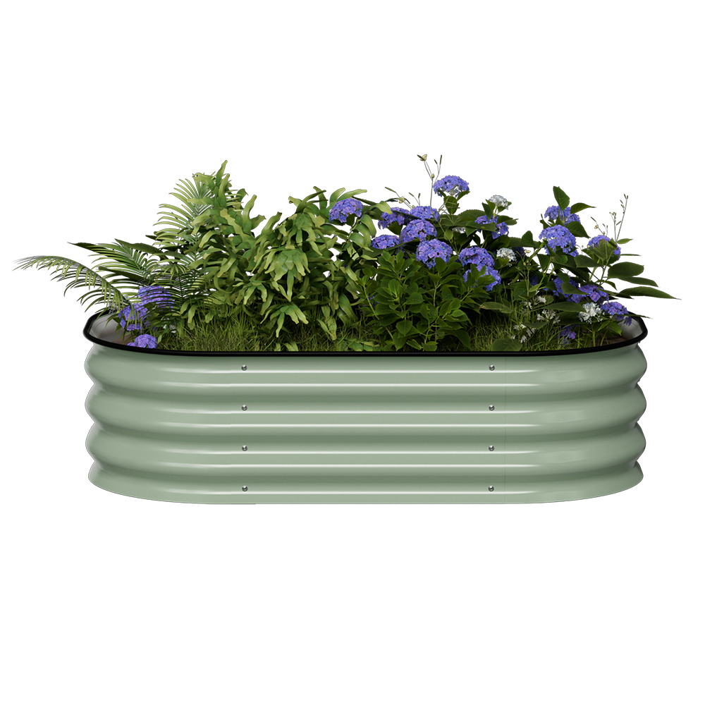 אדנית-ערוגת מתכת מוגבהת 105x60x28 ס"מ לגידול ירקות או צמחים גוון ירוק – תמונה 6