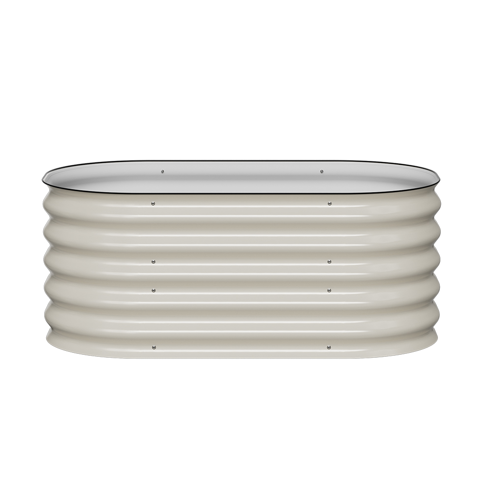 אדנית-ערוגת מתכת מודולרית גובה 43 ס"מ לגידול ירקות או צמחים גוון קרם – תמונה 8