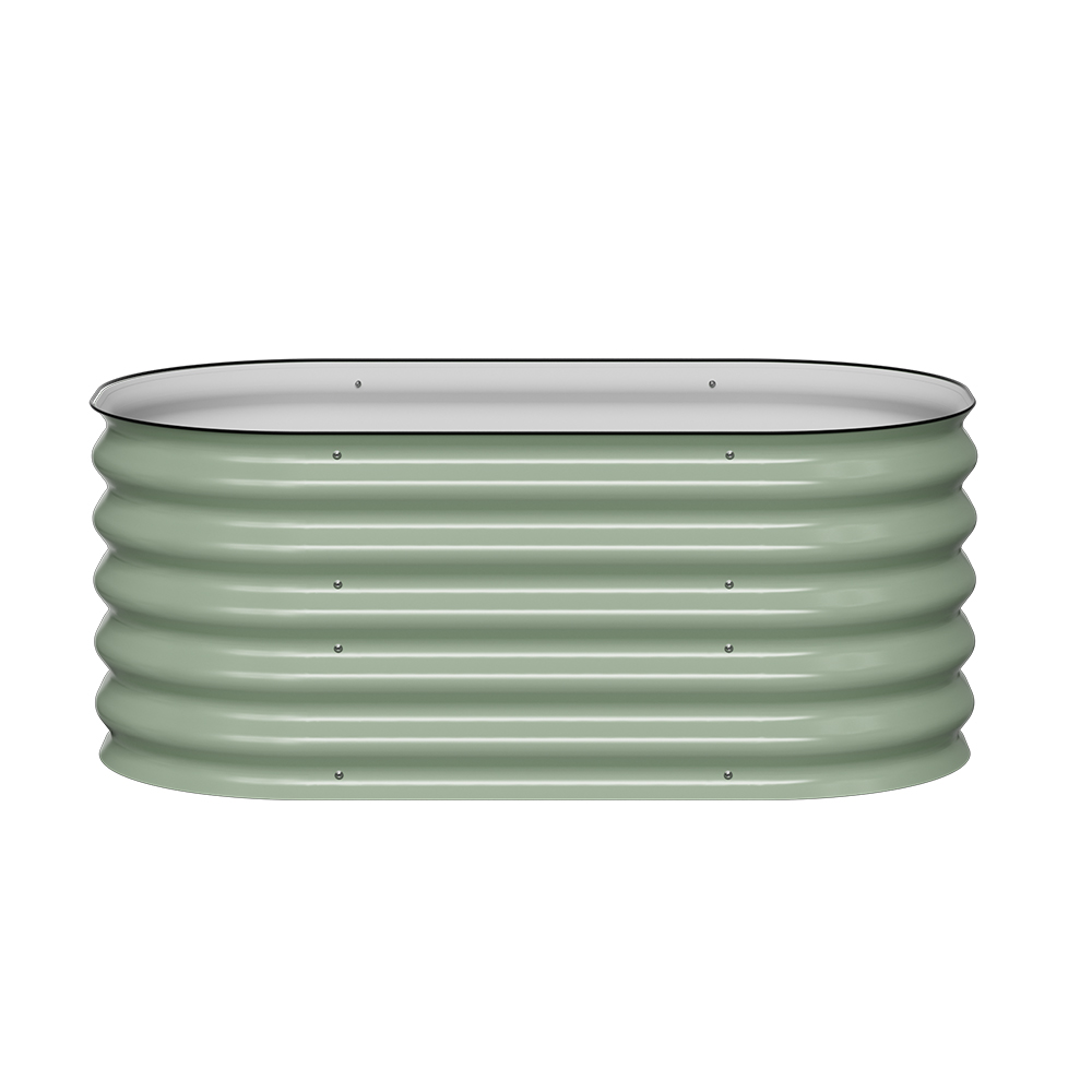 אדנית-ערוגת מתכת מודולרית גובה 43 ס"מ לגידול ירקות או צמחים גוון ירוק – תמונה 9