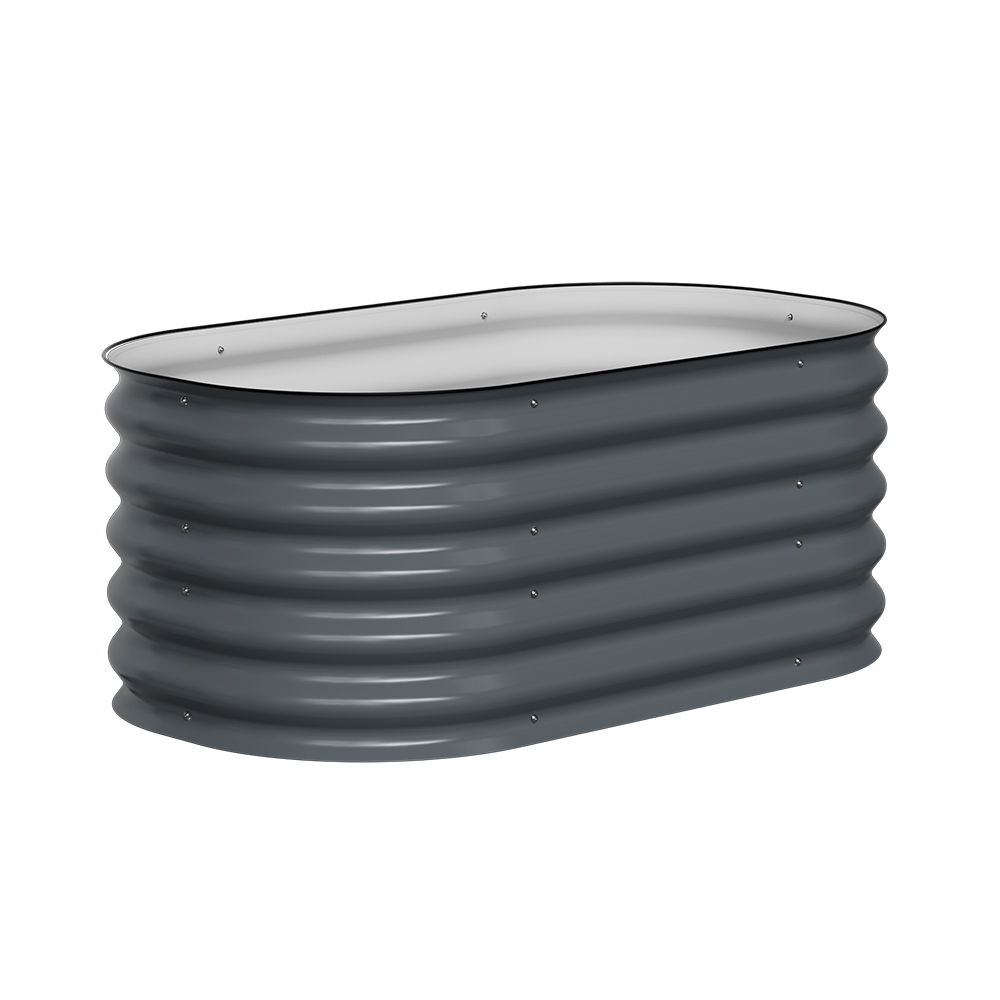 אדנית-ערוגת מתכת מודולרית גובה 43 ס"מ לגידול ירקות או צמחים גוון אפור – תמונה 7