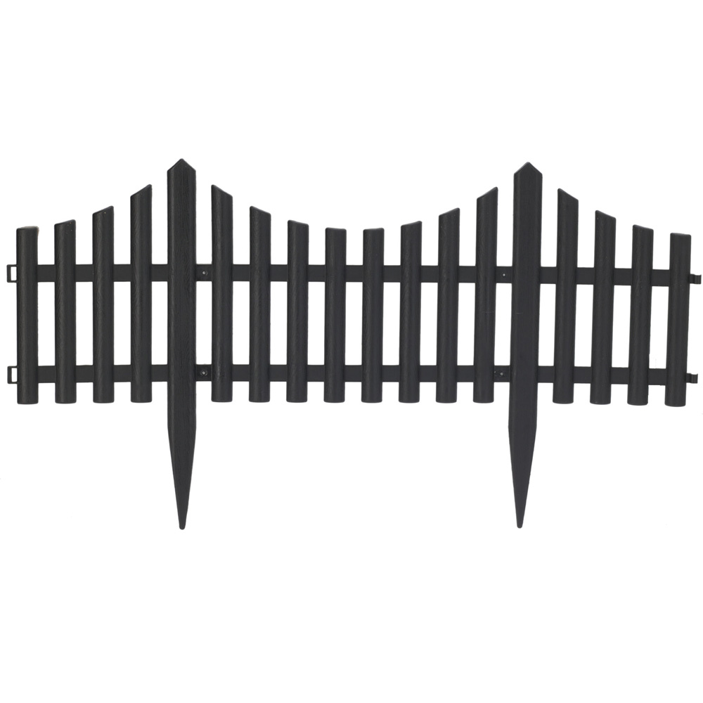 גדר נמוכה לתיחום ערוגות ושבילים בגינה גוון אפור דגם 10000370 – תמונה 2