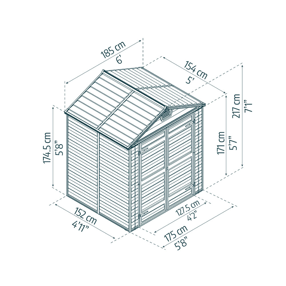 מחסן גינה 1.5x1.9 אפור מבית פלרם-CANOPIA דגם Skylight 702395 – תמונה 14