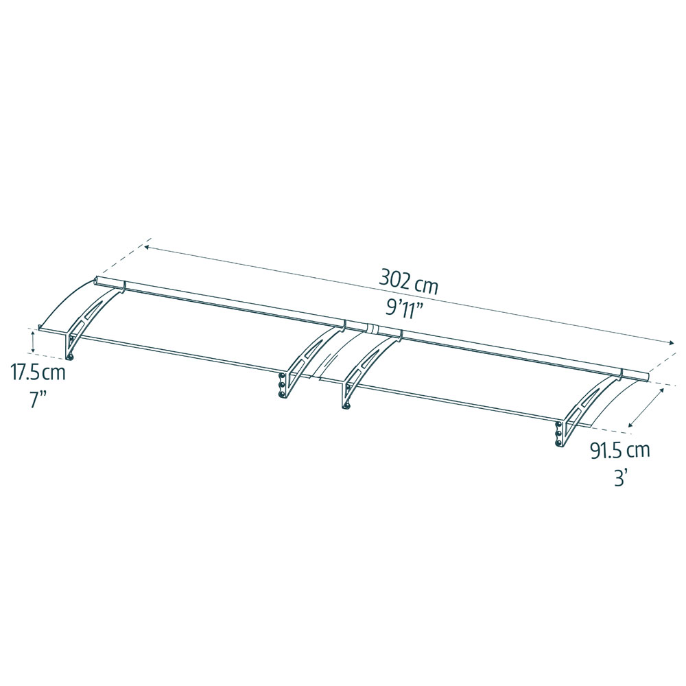 גגון כניסה לבית 0.9x3 מ' תוצרת פלרם-CANOPIA ישראל דגם AQUILA דגם 703676 – תמונה 5