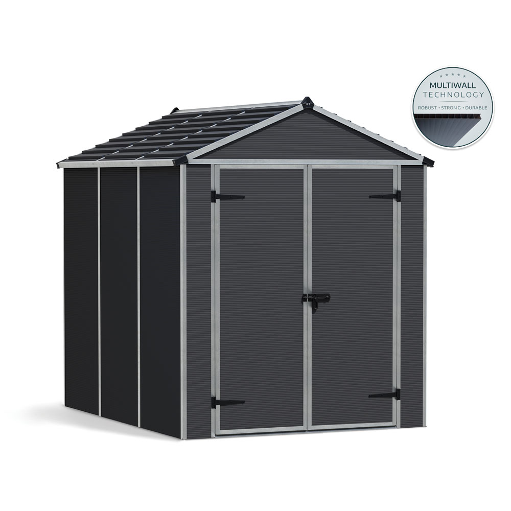 מחסן גינה 1.9x2.3 אפור כהה מבית פלרם-CANOPIA דגם RUBICON 706788 – תמונה 10
