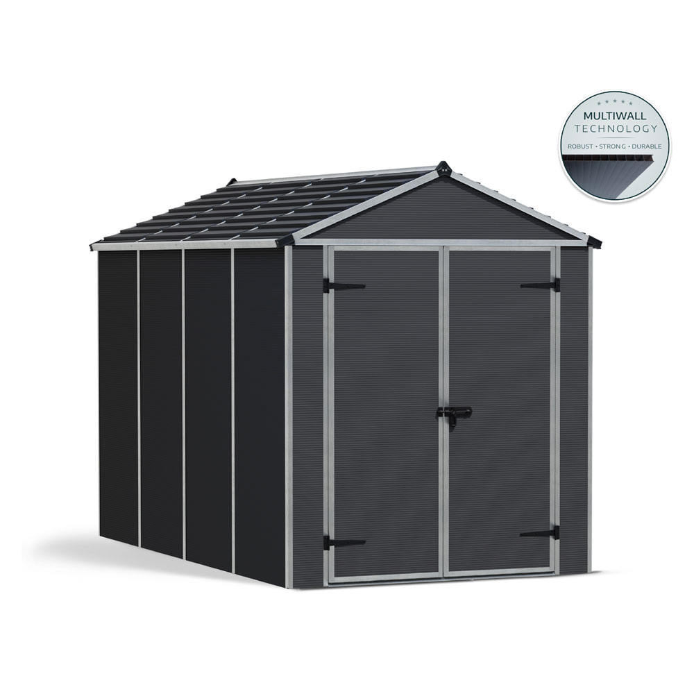 מחסן גינה 1.9x3 אפור כהה מבית פלרם-CANOPIA דגם RUBICON 706791 – תמונה 7