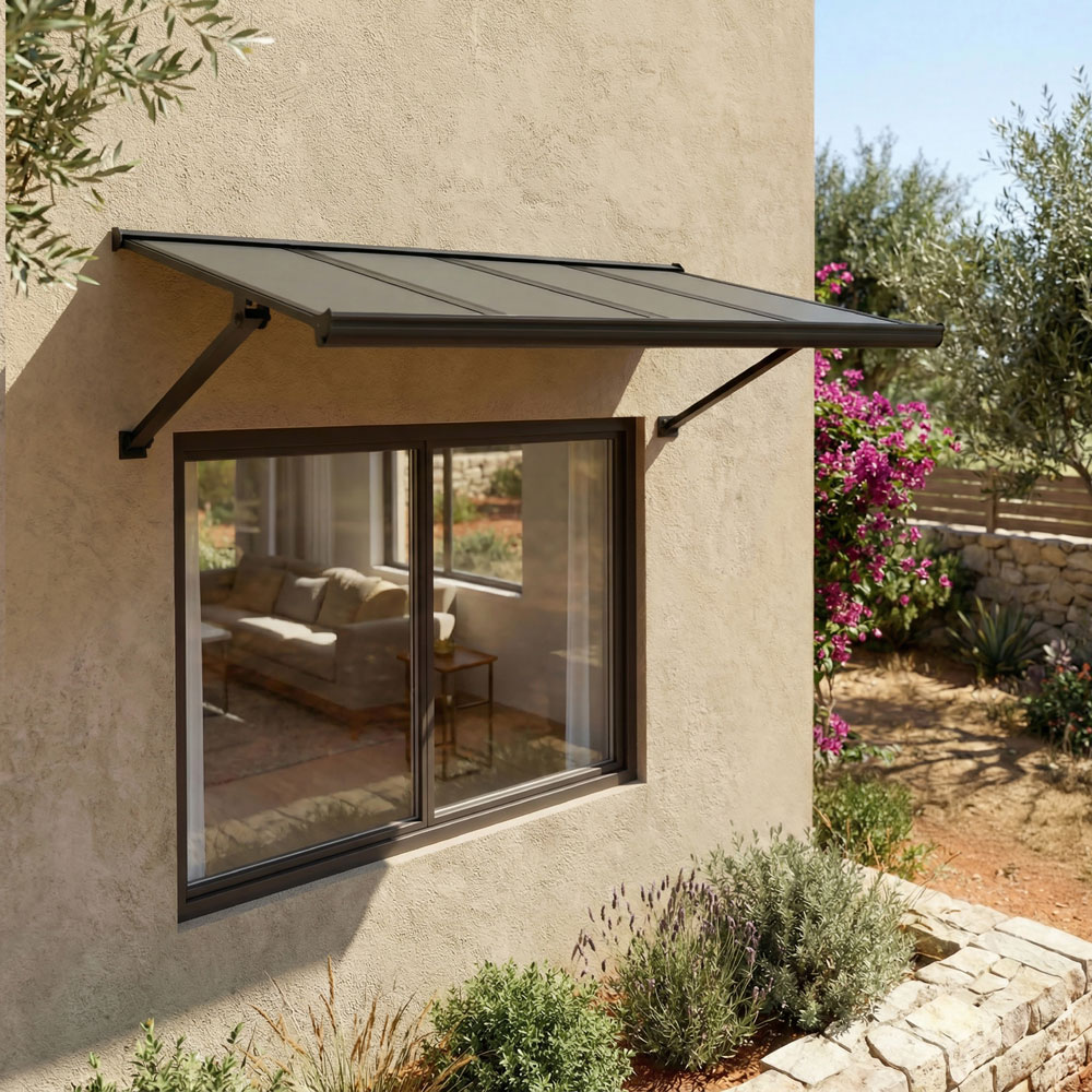 גגון כניסה 0.9x1.1 מ' שחור-אפור תוצרת פלרם – Canopia ישראל דגם 707728 AUGUSTINE – תמונה 6